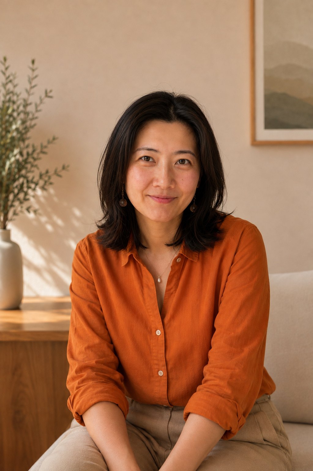 Della Zhang, Registered Psychologist, in her consulting room